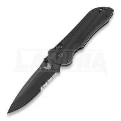 Benchmade Stryker Drop Point Folding Knife, Black, Combo Edge 908SBK