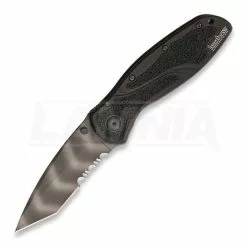 Kershaw Blur Tiger Striped A/O Folding Knife, Combo Edge 1670TTSST