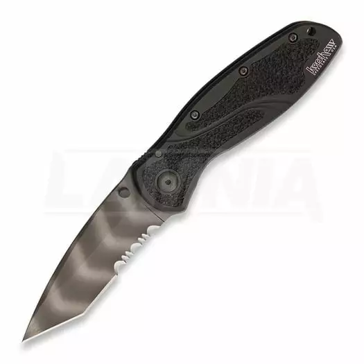 Kershaw Blur Tiger Striped A/O Folding Knife, Combo Edge 1670TTSST