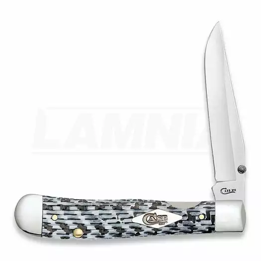 Case Cutlery Kickstart Trapper White/Blk CF Folding Knife 38921
