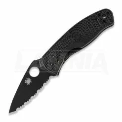 Spyderco Persistence Lightweight Black Blade Folding Knife, Spyderedge C136SBBK